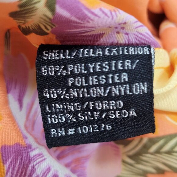 ECI New York Orange Floral 100% Silk Lined Rhinestone Snap Notch Jacket Size 14 - Picture 4 of 16